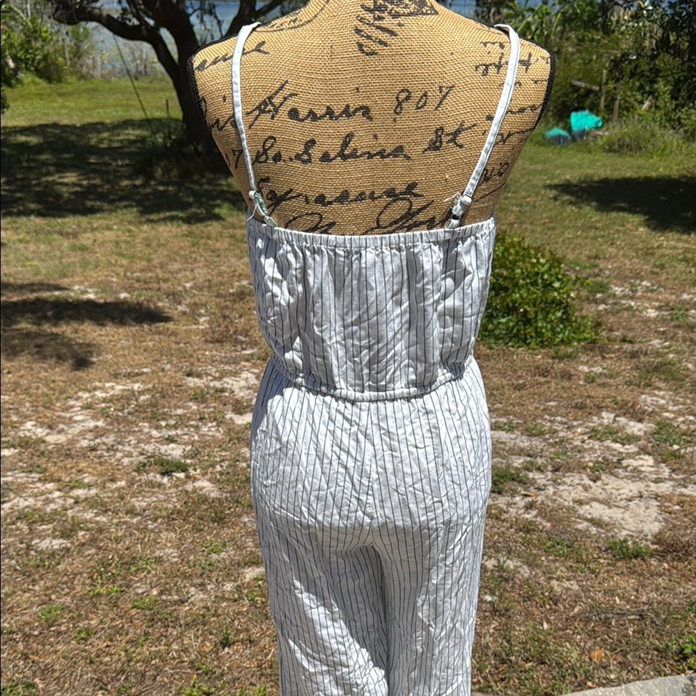 Gianni Bini Striped White and Green Romper - Picture 9 of 10